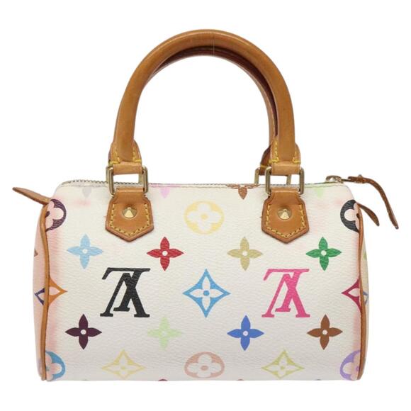 LOUIS VUITTON Monogram Multicolor Mini Speedy Hand Bag White M92645 - Picture 2 of 16